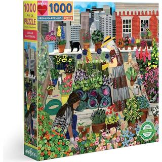 Eeboo: Stykke og k?rlighed Urban Gardening 1000 Piece Square Adult Jigsaw Puzzle Puzzle For voksne og familier blanke robuste stykker og minimalt