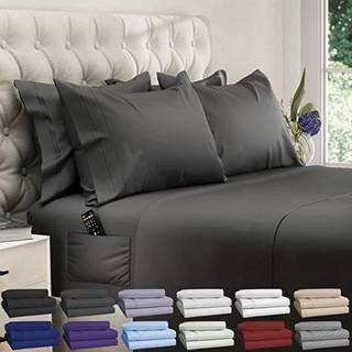 Dreamcare King Size Sheets Set - 6 pcs K?ling Bedark - Op til 21 Deep Pocket King Sheet - 2500 Supreme Collection - Ekstra bl?d 100% b?rstet mikr
