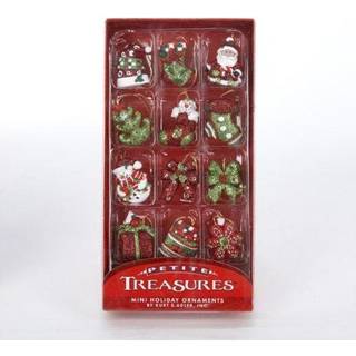 Kurt S. Adler 1,25-tommer Petite Treasures Miniature 12 Piece Set Ornamenter Multi Christmas