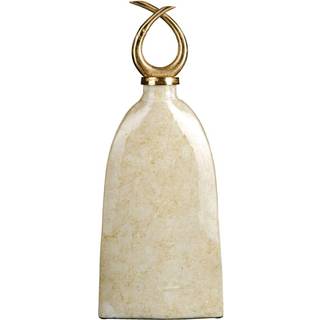 Vase 24 x 13 x 64 cm Krystal Gylden Metal Hvid