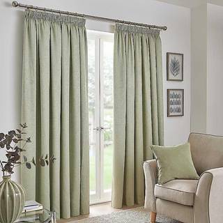 Fusion Fusion Green Galaxy Room Darkening Woven Pair of Pencil Pleat Curtains