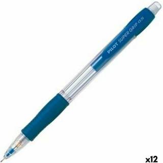 12 x Pilot Super Grip pencil med 0,5 mm mine i farven blå