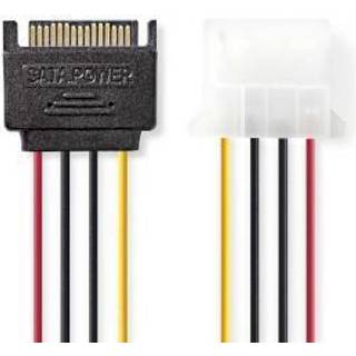 Nedis Intern Strømkabel | SATA 15-Pin Han | Molex Hun | Guldplateret | 0.15 m | Runde | PVC | Flerfarvet | Konvolut
