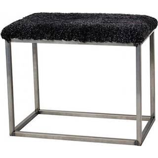 Skinnwille, Palle Bænk fåreskind  60x35 cm Darkgrey/Steel