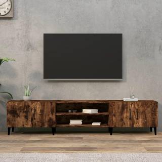 tv-bord 180x31,5x40 cm konstrueret træ røget egetræsfarve
