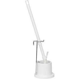 Toiletbørste 72 cm Langt skaft i hvid med hvid skål.