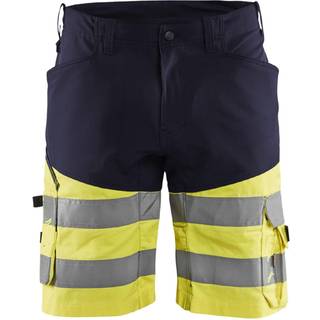 Blåkläder 1541 High Vis Shorts med stretch / High Vis Arbejdsshorts med stretch - C58 - Marineblå/High Vis Gul
