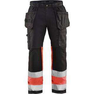 Blåkläder 1558 High Vis Buks med stretch / High Vis Arbejdsbuks med stretch - C154 - Sort/High Vis Rød