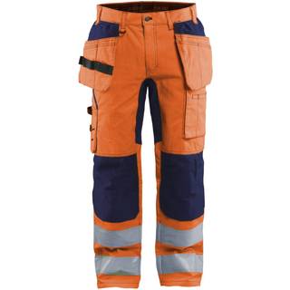 Blåkläder 1552 High Vis Buks med stretch / High Vis Arbejdsbuks med stretch - C48 - High Vis Orange/Mellemgrå