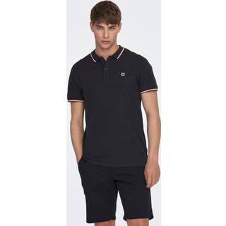 ONLY & SONS polo t-shirt i sort til herre | Regular fit |
