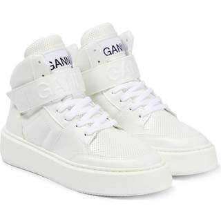Sporty Mix Cupsole High Top Velcro Sneakers - Egret - GANNI - Hvid 36