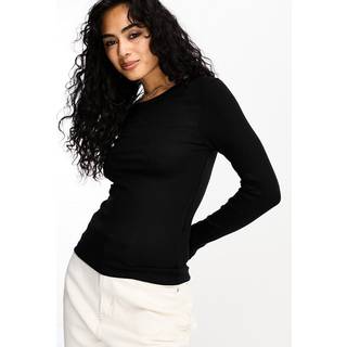 Selected Femme - Sort - Slfdianna Ls O-Neck Top Noos - X-Small