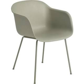 Muuto Fiber Spisebordsstol Hvid Armlæn Stål