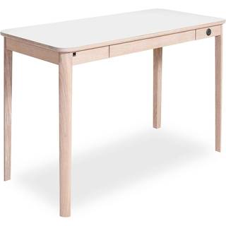 Skovby SM131 skrivebord - 55 x 115 cm. - massiv hvidolieret eg