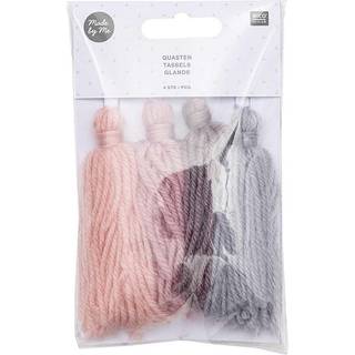 Quasten 9cm 4 Stück - Smoky-Pastell