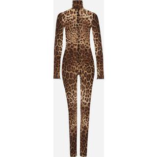 Dolce&Gabbana x Kim leopard-print silk-blend jumpsuit - brown - XXS