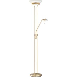 LED-gulvlampe Pool, messingfarvet, højde 182 cm, 2 lyskilder.