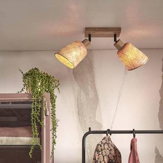 GOOD & MOJO Java loftslampe, bambus, naturlig, 2-lys, 24 cm