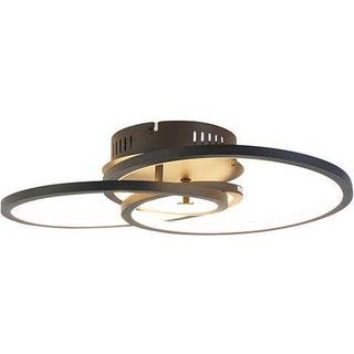 Loftslampe sort 45 cm inkl. LED 3-trins dæmpbar - Rowin