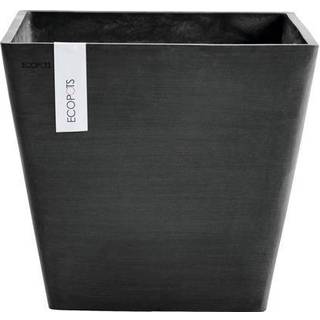 Ecopots Rotterdam holdbar indend?rs/udend?rs moderne firkant genanvendt plastplaner blomsterpotte m?rkegr? 15,75 """"