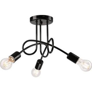 Loftlampe Joiy, krydsformet, 3 lyskilder, sort