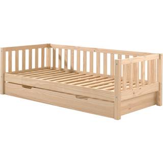 Børneseng med skuffe 90 x 200 cm – Fritz, naturfyr