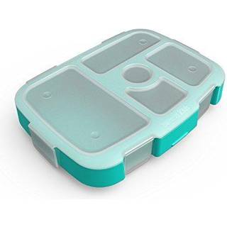 Bentgo Kids Brights Bakke (Aqua) med gennemsigtig d?kning-Genanvendelig BPA-fri 5-rum m?ltider Prep Container med indbygget portionskontrol til s