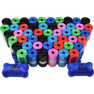 Downtown Pet Supply Dog Poop Poss (1000 CT- Rainbow Bags & 2 Dispensers) Affaldspose Dispenser Klip til hundepladser Tasker og hundesele