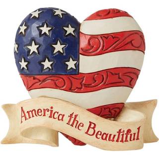 Enesco Jim Shore Heartwood Creek Patriotic America The Beautiful Heart Miniature Figur 3,35 tommer multicolor