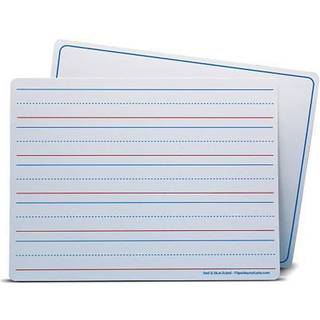 Flipside Products Dry Erase Learning Mat tosidet rød & blå regeret/almindelig 9 """" x 12 """" pakke af 24