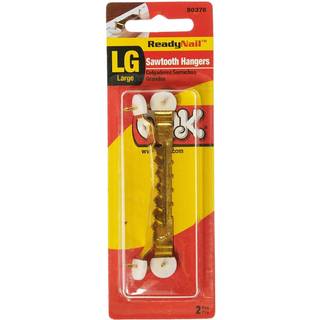 OOK 533864 Messing 50376 ReadyNail Large Sawtooth Hanger 2 pr. Pakke