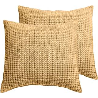 Levtex Home - Mills Waffle - Euro Sham (s?t af to) - Ocher - Sham St?rrelse (26 x 26in)