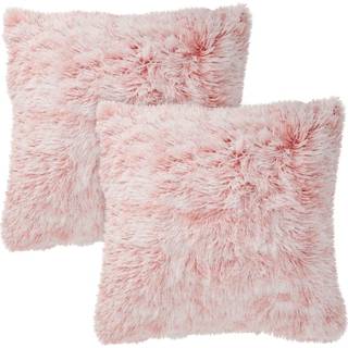 Juvale Blush Pink Faux pels kast Pude d?kker fuzzy boligindretning (18 x 18 tommer 2 pakke)
