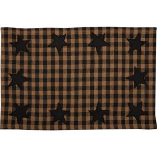 VHC Brands Black Star Cotton 12x18 Placemat Sæt med 6 sort