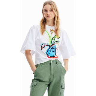 Desigual White Cotton Women T-Shirt