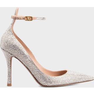 Valentino Garavani Tan-Go embellished leather pumps - silver - EU 36