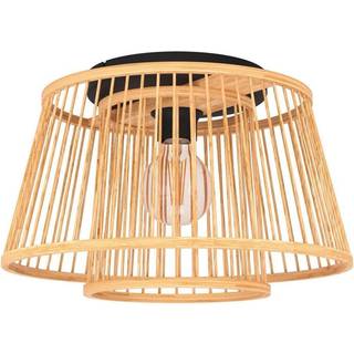 Hykeham loftlampe, Ø 38 cm, natur, bambus