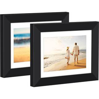 AmericanFlat 5x7 Billedrammer i sort - Brug som 4x6 billedrammer med mat og 5x7 rammer uden Mat - Engineered Wood med knust resistent glas og sta