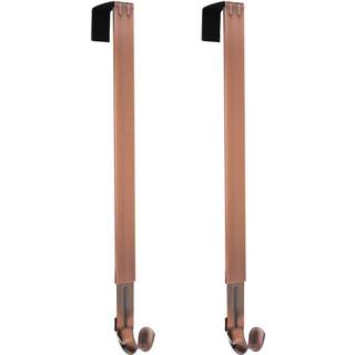 Haute Decor Adapt Justerbar længde Kransbøjle - 2Pack- Hold op til 20 lbs (børstet kobber) - Over dørkransens HOLDER til indvendigt eller udvendi