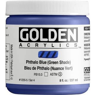 Golden Heavy Body Acrylic 8 Ounce Phthalo Blue/Green Shade