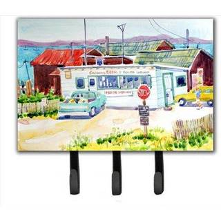 """" Caroline's Treasures 6054th68 Seafood Shack til frisk rejer i leash indehaver eller nøglekrog stor flerfarvet """"