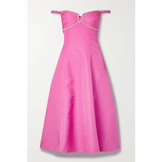 Self-Portrait Embellished A-line midi dress - pink - XS
