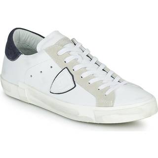 Philippe Model Prsx Low Top Mix Leather Sneakers White/Navy