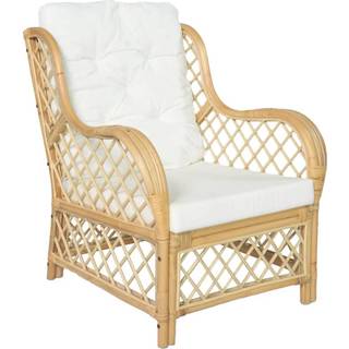 sofa med hynde naturlig rattan og linned