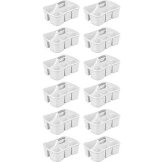 Sterilit opdelte ultra caddy plast b?rbar opbevaring til at holde badev?relse og reng?ringsforsyninger 5 store rum og h?ndtere hvid 12-pakke
