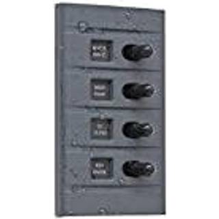 Strømafbryderpanel / sikringspanel Connex Waterproof Switch Panel, 12 V DC, 15 A, 4 afbrydere, med fladstiftsikringer
