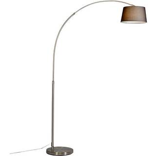 Moderne buet gulvlampe stål med sort stofskærm - Arc Basic