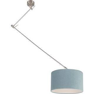 Moderne pendellampe stål med mineralskærm 35 cm - Blitz