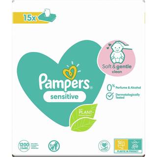 Pampers Sensitive Vådservietter til børn til sensitiv hud 15x80 stk. - 15x80 stk.