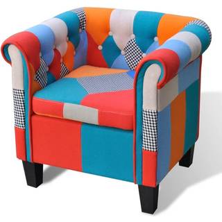 lænestol med patchworkdesign stof